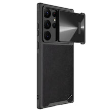 Заредете изображение във визуализатора на галерията – Nillkin CamShield Leather S Case for Samsung Galaxy S23 Ultra cover with camera cover black
