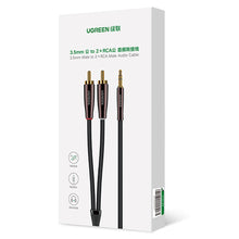 Заредете изображение във визуализатора на галерията – Ugreen cable audio cable 3.5 mm mini jack (male) - 2RCA (male) 2m copper (AV170)
