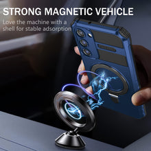 Заредете изображение във визуализатора на галерията – Tel Protect Armor Magsafe Metal Ring Case for Samsung Galaxy S23 blue
