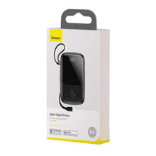Заредете изображение във визуализатора на галерията – Power bank baseus qpow - 10 000mah lcd quick charge pd15w with cable to lightning 8-pin black ppqd-b01 - TopMag
