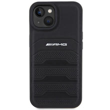 Заредете изображение във визуализатора на галерията – AMG Leather Debossed Lines case for iPhone 15 - black
