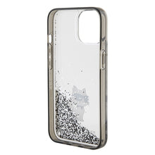 Заредете изображение във визуализатора на галерията – Original KARL LAGERFELD Case Liquid Glitter Choupette KLHCP15SLKCNSK for Iphone 15 Transparent

