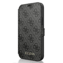 Заредете изображение във визуализатора на галерията – Guess GUFLBKSP12S4GG iPhone 12 mini 5,4" szary/grey book 4G Charms Collection
