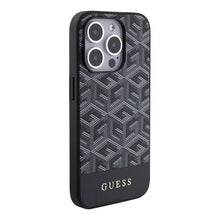 Заредете изображение във визуализатора на галерията – Original faceplate case GUESS GUHMP15LHGCFSEK for iPhone 15 PRO (Magsafe GCUBE Stripes / black)
