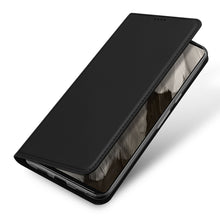 Заредете изображение във визуализатора на галерията – Dux Ducis Skin Pro Case for Google Pixel 7a Flip Card Wallet Stand Black
