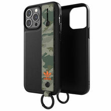 Заредете изображение във визуализатора на галерията – Adidas OR Hand Strap Case iPhone 13 Pro Max 6.7" black-camo/black-green camouflage 48671
