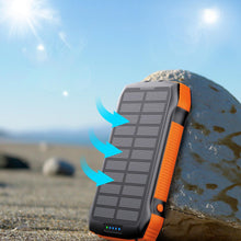 Заредете изображение във визуализатора на галерията – Choetech solar power bank with inductive charging 20000mAh PD 20W / QC 18W / Qi 10W orange (B657)
