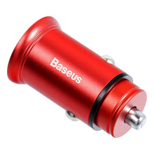Заредете изображение във визуализатора на галерията – BASEUS car charger Circular metal Dual QC 3.0 2x USB Quick Charge red CCALL-ES09
