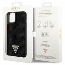 Заредете изображение във визуализатора на галерията – Original Case GUESS Rhinestone Triangle hardcase GUHCP14SHDGTPK for Iphone 14 black
