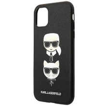 Заредете изображение във визуализатора на галерията – Original Pouch KARL LAGERFELD Saffiano Ikonik Karl&amp;Choupette Head KLHCN58SAKICKCBK for Iphone 11 Pro black
