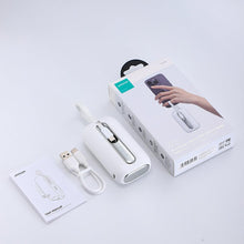 Заредете изображение във визуализатора на галерията – Joyroom powerbank 10000mAh Colorful Series 22.5W with 2 built-in USB C and Lightning cables white (JR-L012)
