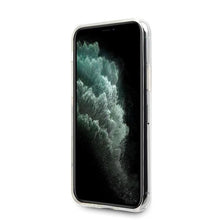 Заредете изображение във визуализатора на галерията – Guess GUHCN58PCUGLLG iPhone 11 Pro jasnoszary/light grey hard case Glitter 4G Circle Logo
