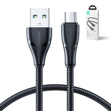 Заредете изображение във визуализатора на галерията – Joyroom USB cable - micro USB 2.4A Surpass Series for fast charging and data transfer 1.2 m black (S-UM018A11)
