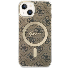Заредете изображение във визуализатора на галерията – Original Case GUESS hardcase 4G MagSafe GUHMP14MH4STW for Iphone 14 Plus brown
