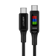 Заредете изображение във визуализатора на галерията – Acefast C7-03 USB-C USB-C 100W 1.2m cable with display - black
