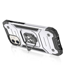 Заредете изображение във визуализатора на галерията – Wozinsky Ring Armor case for iPhone 14 armored cover magnetic holder ring silver

