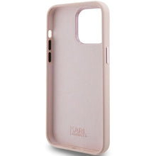 Заредете изображение във визуализатора на галерията – Karl Lagerfeld Silicone Choupette Metal Pin case for iPhone 15 Pro - pink
