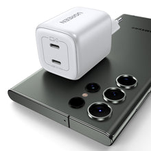 Заредете изображение във визуализатора на галерията – Quick charger GaN 2 x USB-C 45W QC PD Ugreen CD294 - white
