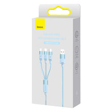 Заредете изображение във визуализатора на галерията – Baseus StarSpeed 3in1 cable USB-A - Micro-USB / Lightning / USB-C 3.5A 1.2m blue
