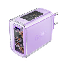 Заредете изображение във визуализатора на галерията – Acefast charger GaN 65W 3 ports (1xUSB, 2xUSB C) purple (A45)
