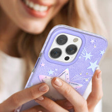 Заредете изображение във визуализатора на галерията – Kingxbar Heart Star Series case for iPhone 14 Plus purple star case
