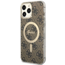 Заредете изображение във визуализатора на галерията – Original Case GUESS hardcase 4G MagSafe GUHMP13XH4STW for Iphone 13 Pro Max brown
