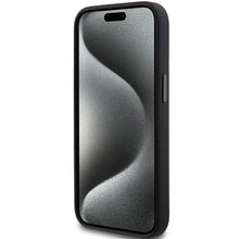 Заредете изображение във визуализатора на галерията – Karl Lagerfeld Silicone Choupette Metal Pin case for iPhone 15 - black
