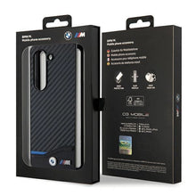 Заредете изображение във визуализатора на галерията – BMW Leather Carbon case for Samsung Galaxy Z Fold 5 - black

