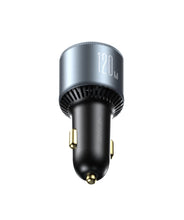 Заредете изображение във визуализатора на галерията – Joyroom JR-CCN07 car charger 120W 2xUSB-C USB-A + USB-C cable 100W - dark gray
