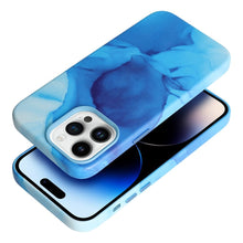 Заредете изображение във визуализатора на галерията – Leather Mag Cover for IPHONE 14 blue splash
