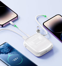 Заредете изображение във визуализатора на галерията – Joyroom powerbank 10000mAh Jelly Series 22.5W with built-in Lightning cable white (JR-L003)

