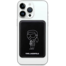 Заредете изображение във визуализатора на галерията – Karl Lagerfeld Inductive power bank KLPBMKIOTTGK 5W 3000mAh black/black Ikonik MagSafe
