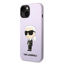 Заредете изображение във визуализатора на галерията – Karl Lagerfeld KLHCP14SSNIKBCU iPhone 14 6.1" hardcase purple/purple Silicone Ikonik
