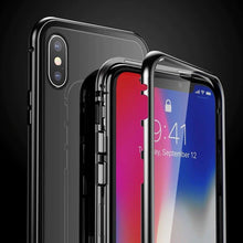 Заредете изображение във визуализатора на галерията – Wozinsky Full Magnetic Case Full Body Front and Back Cover with built-in glass for Samsung Galaxy A72 4G black-transparent
