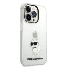Заредете изображение във визуализатора на галерията – Original Pouch KARL LAGERFELD Ikonik Choupette KLHCP14S3DRKCK for Iphone 14 Pro transparent
