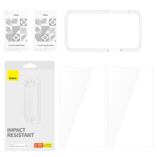 Заредете изображение във визуализатора на галерията – Set of 2x Baseus Crystal tempered glass for Nintendo Switch OLED 2021 + mounting kit - transparent

