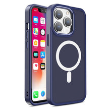 Заредете изображение във визуализатора на галерията – Armored magnetic iPhone 14 Plus MagSafe Color Matte Case - blue
