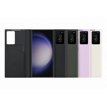 Заредете изображение във визуализатора на галерията – Samsung Smart View Wallet Case for Samsung Galaxy S23 Ultra Case with Smart Flip Window Card Wallet khaki (EF-ZS918CGEGWW)
