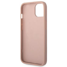 Заредете изображение във визуализатора на галерията – Original faceplate case GUESS GUHCP14SPSASBPI for iPhone 14 (Saffiano With Metal Logo / pink)
