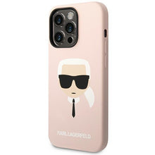 Заредете изображение във визуализатора на галерията – Karl Lagerfeld KLHCP14XSLKHLP iPhone 14 Pro Max 6.7 "hardcase pink / pink Silicone Karl`s Head
