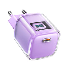 Заредете изображение във визуализатора на галерията – Acefast A53 PD 30W GaN USB-C charger with display - purple
