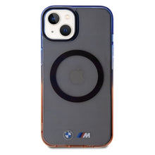 Заредете изображение във визуализатора на галерията – Original Case BMW Gradient Bumper MagSafe Hardcase BMHMP15MHTGE for Iphone 14 Plus/ 15 Plus Grey

