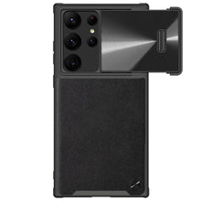 Заредете изображение във визуализатора на галерията – Nillkin CamShield Leather S Case for Samsung Galaxy S23 Ultra cover with camera cover black
