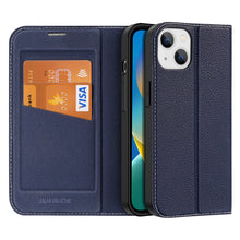 Заредете изображение във визуализатора на галерията – Dux Ducis Skin X2 case for iPhone 14 case with magnetic flap blue
