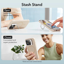 Заредете изображение във визуализатора на галерията – ESR Cloud Kickstand Halolock case with MagSafe for iPhone 15 Pro - beige

