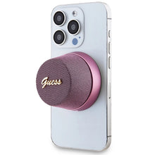 Заредете изображение във визуализатора на галерията – Guess Magnetic Script Metal Bluetooth speaker - pink
