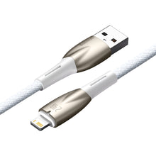 Заредете изображение във визуализатора на галерията – Baseus Glimmer Series cable with fast charging USB-A - Lightning 480Mb/s 2.4A 2m white
