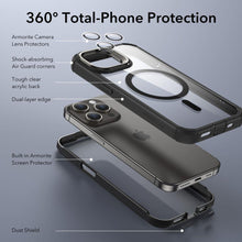 Заредете изображение във визуализатора на галерията – ESR ARMOR TOUGH KICKSTAND HALOLOCK MAGSAFE IPHONE 15 PRO MAX CLEAR/BLACK
