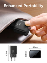 Заредете изображение във визуализатора на галерията – Joyroom JR-TCF06 USB-C PD 20W wall charger + USB-C cable - black
