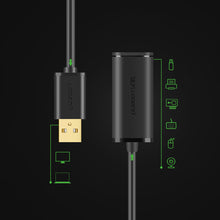 Заредете изображение във визуализатора на галерията – Ugreen active extension cable USB-A (male) - USB-A (female) USB 2.0 480Mb/s 25m black (US121)
